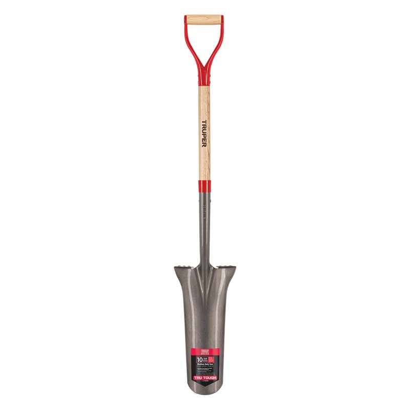 16 Drain Spade 31 Wood Handle Steel D-handle Midsize Steps