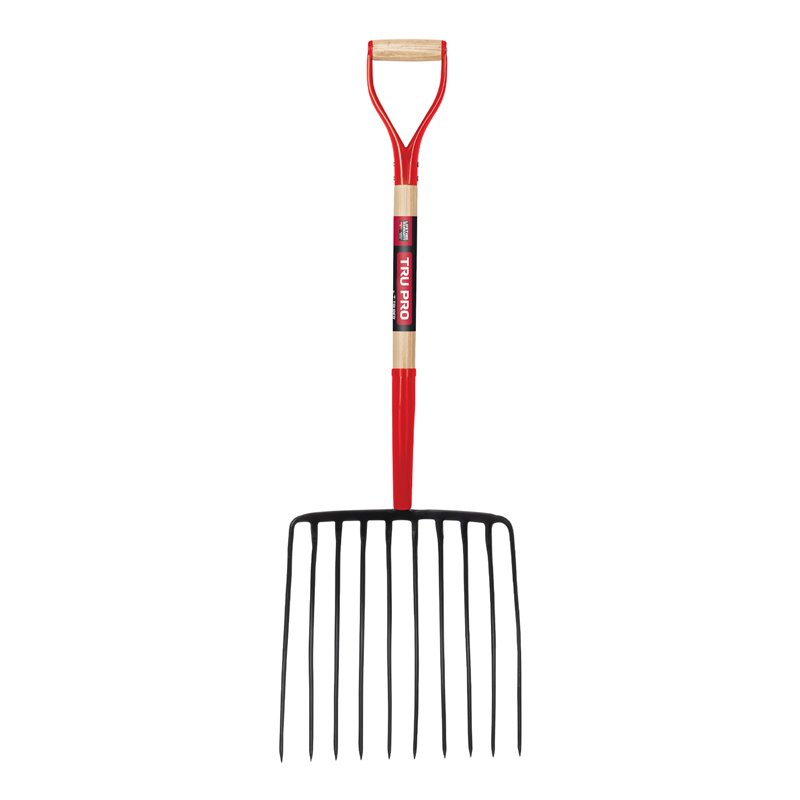 Ensilage Fork 10 Forged Tines Steel D-handle