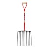 Ensilage Fork 10 Forged Tines Steel D-handle