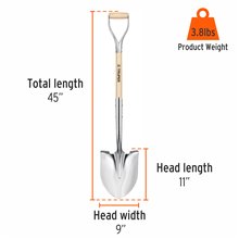 Polished Chrome Ceremonial Shovel Steel D-handle Extended Socket