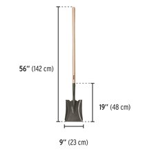 44" handle, square point shovel, Pretul