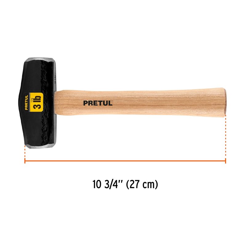 11" handle, 3 lbs hammer, Pretul