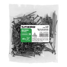 #8, 2" Black oxide steel screws, bag with 100 pcs.
