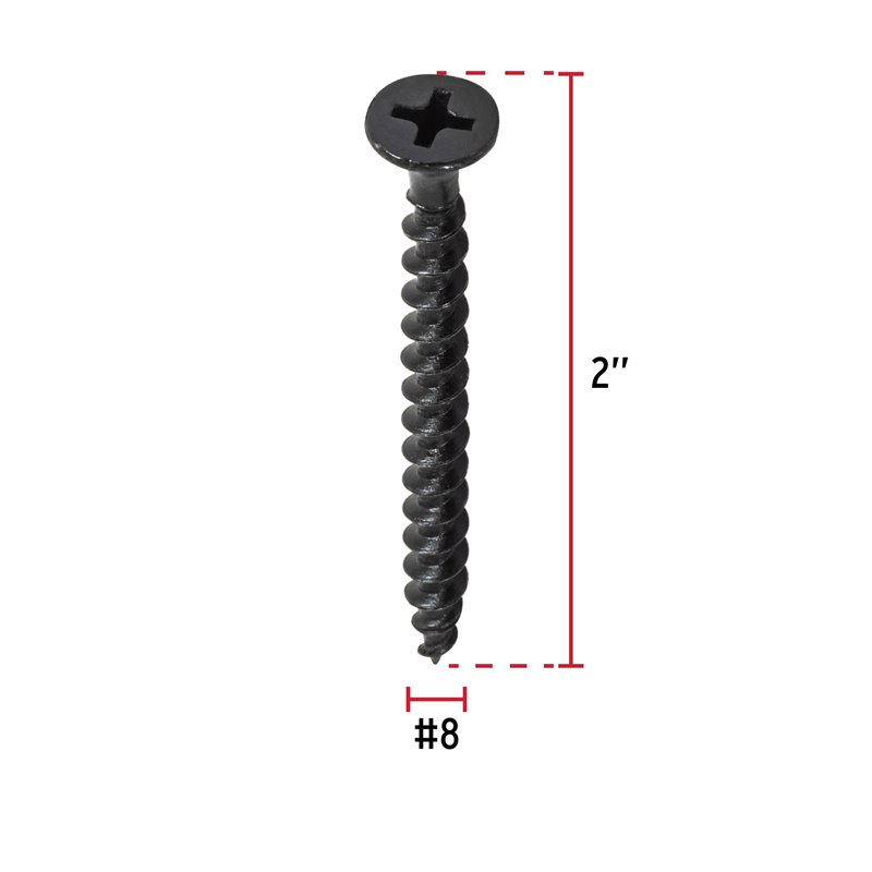 #8 2" To 3" Black oxide steel screws