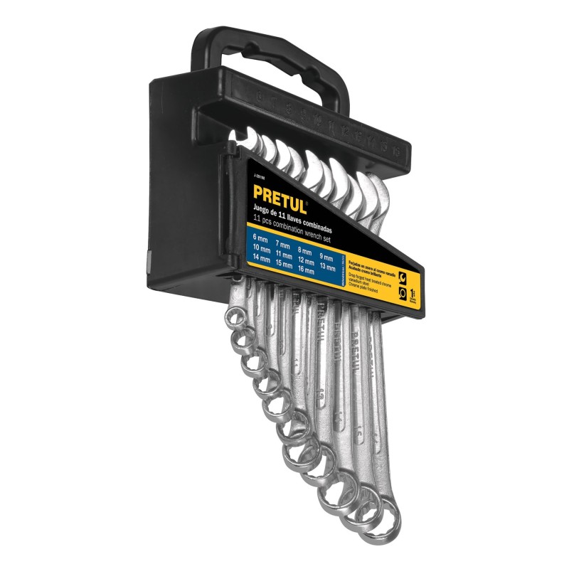 Combination wrenches, mm, 11 pcs, Pretul