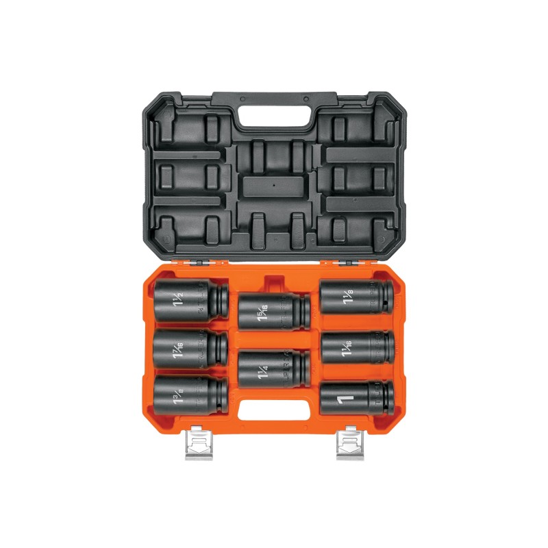 3/4"drive,STD,long impact socket set,8pc