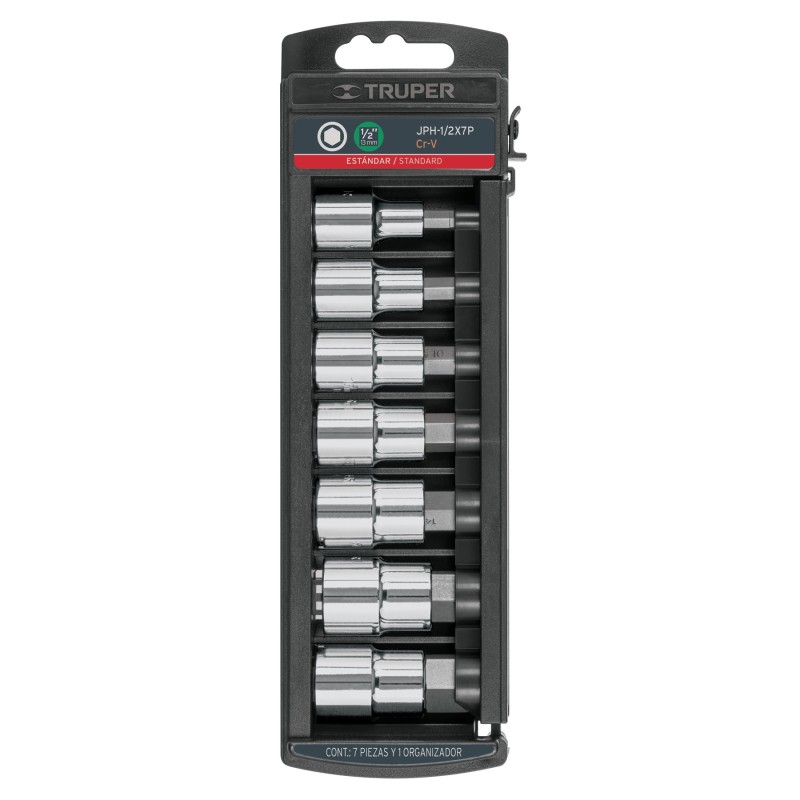 Hexagonal std 1/2" drive socket set 7pcs
