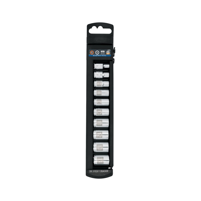 1/4", mm socket set, 10 pieces