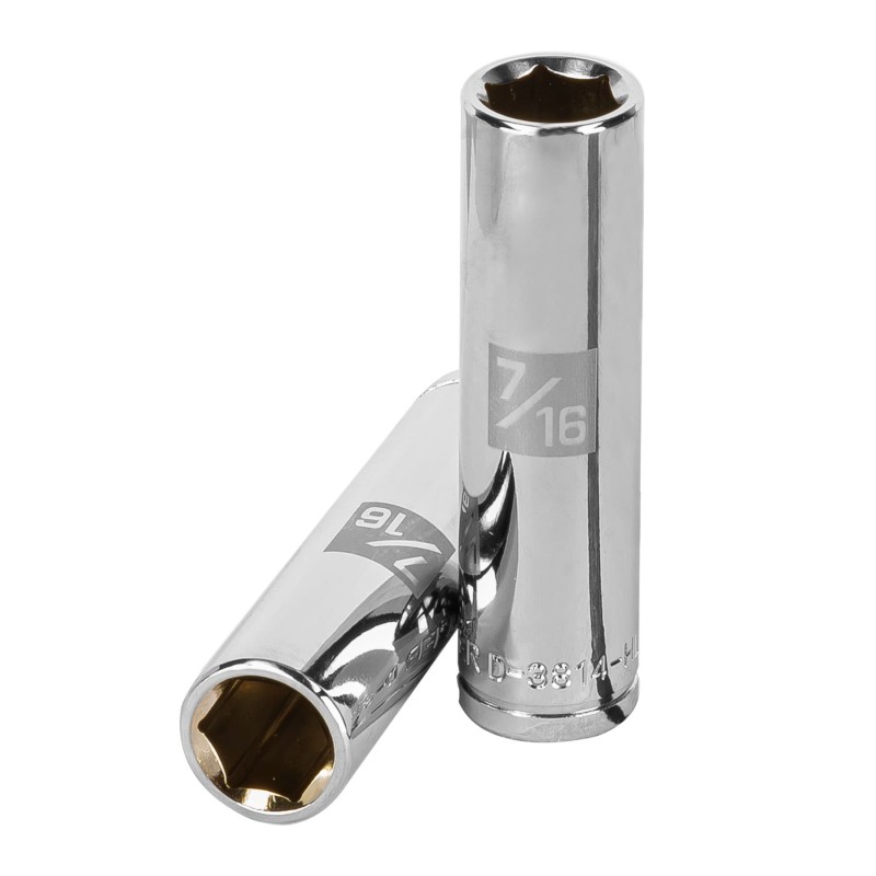 7/16", long, 6-point socket, 3/8" drive