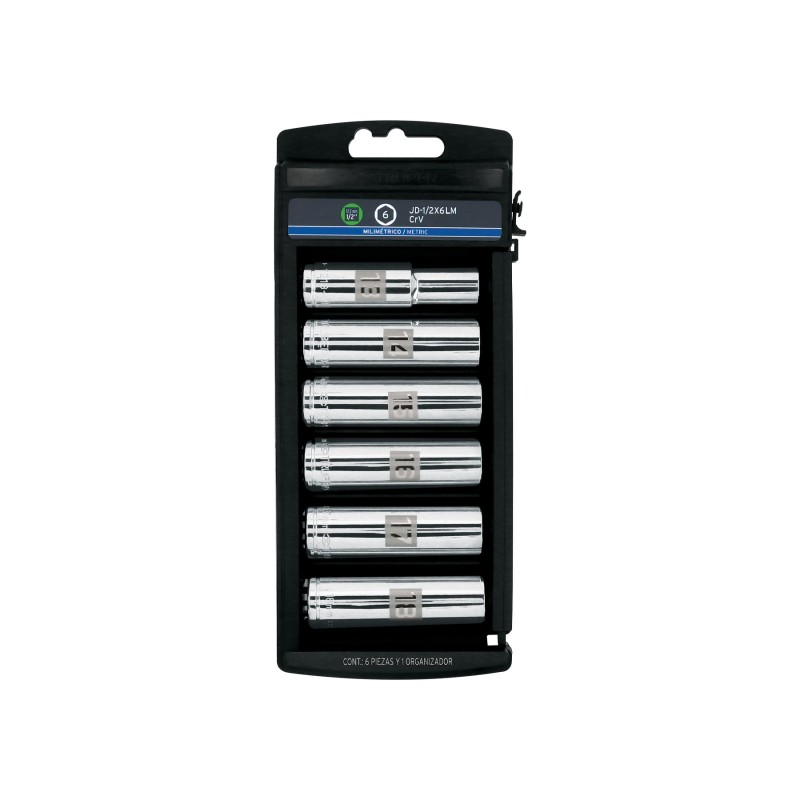 Mm, long, 1/2" drive socket set, 6 pcs