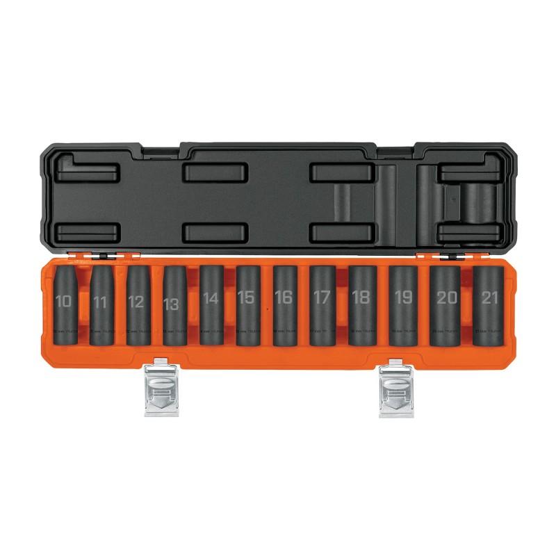 1/2" drive,mm,L impact socket set,12 pcs