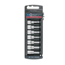 Hexagonal, 3/8" drive socket set, 7 pcs