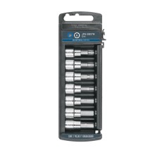 Mm, hex, 3/8" drive socket set, 7 pcs