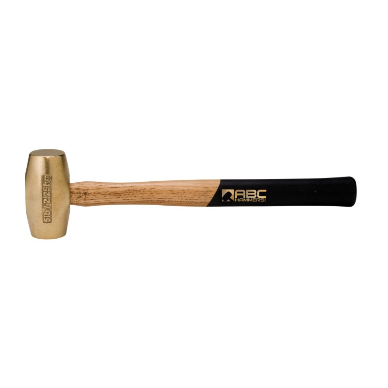 5 lb Brass Hammer, 15" Wood Handle