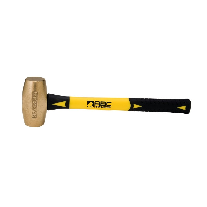 5 lb Brass Hammer, 14" Fiberglass Handle