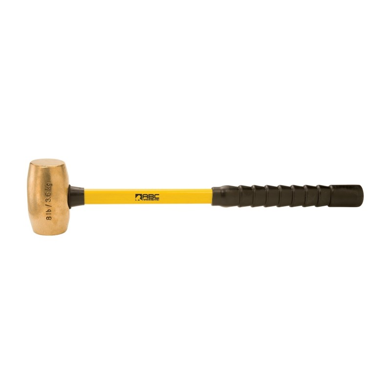 8 lb Brass Hammer, 16" Fiberglass Handle
