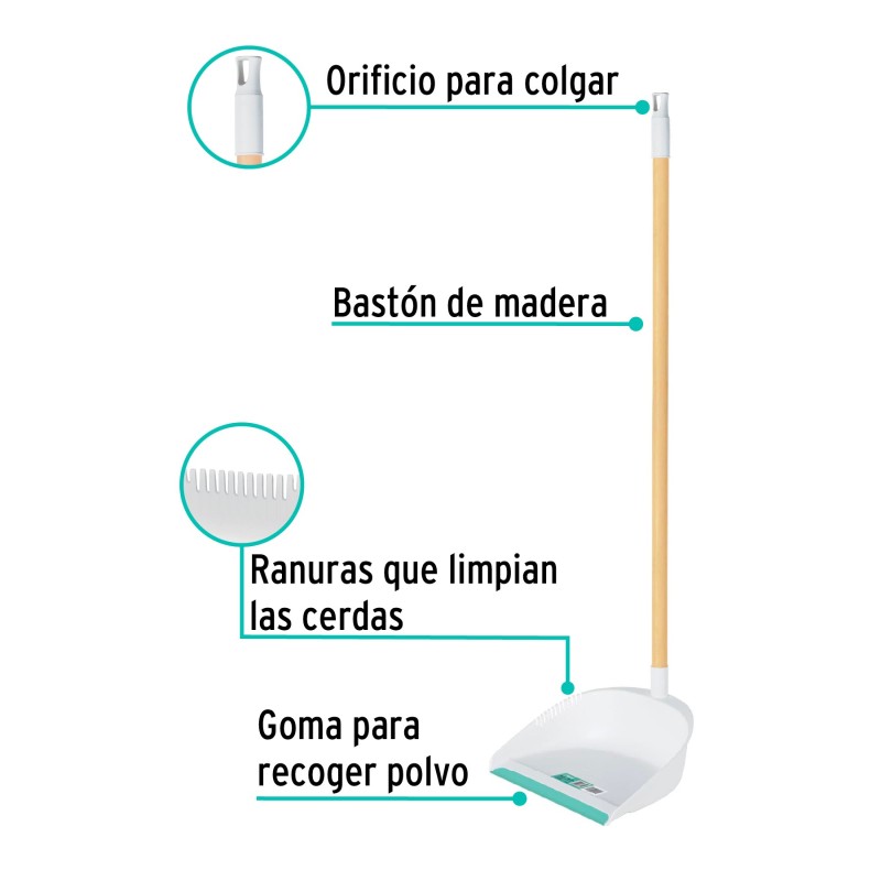 Dustpan with wood handle KLINTEK