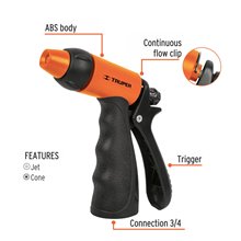2 pattern nozzle, plastic, spray pistol