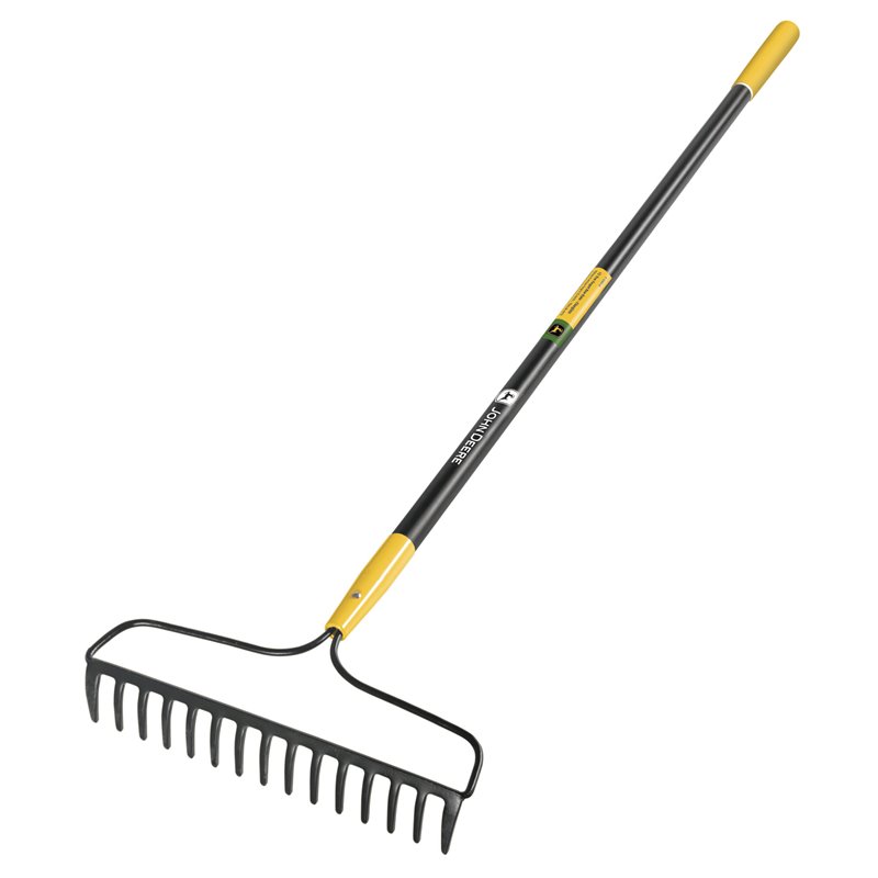 Forged Bow Rake 15 Tines Fiberglass Handle 9 Grip R-15AM-FX-JD