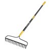 Forged Bow Rake 15 Tines Fiberglass Handle 9 Grip R-15AM-FX-JD
